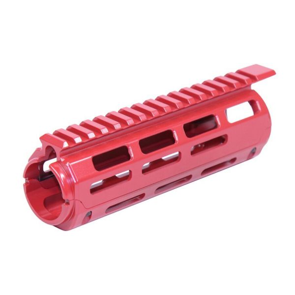 AR-15 7" Aluminum Carbine Length Drop In M-LOK Free Floating Handguard With Monolithic Top Rail (Cerakote Red)