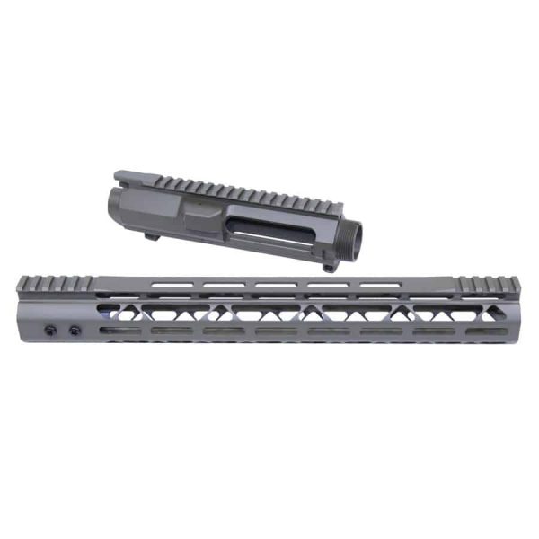 AR .308 Cal Stripped Billet Upper Receiver & amp;15" Mod Lite Skeletonized Series M-LOK Handguard Combo Set (OD Green)