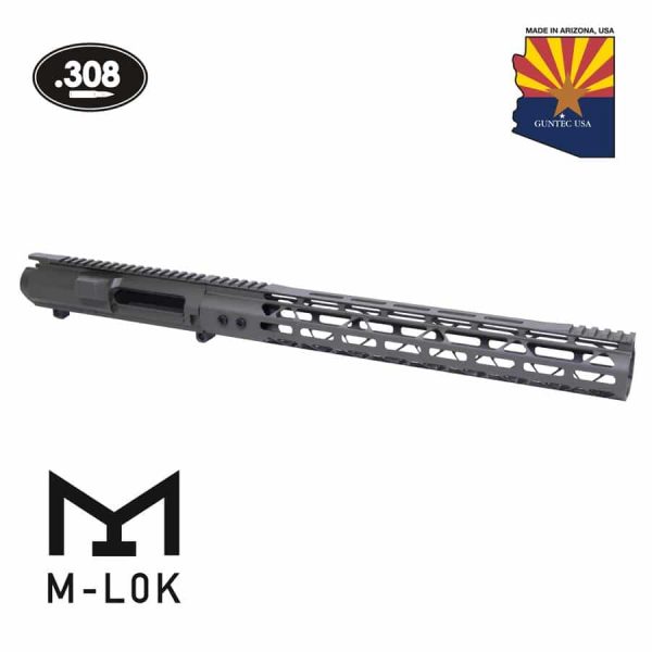 AR .308 Cal Stripped Billet Upper Receiver & amp;15" Mod Lite Skeletonized Series M-LOK Handguard Combo Set (OD Green)