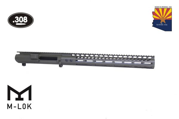 AR .308 Cal Stripped Billet Upper Receiver & 15" Ultralight Series M-LOK Handguard Combo Set (OD Green)