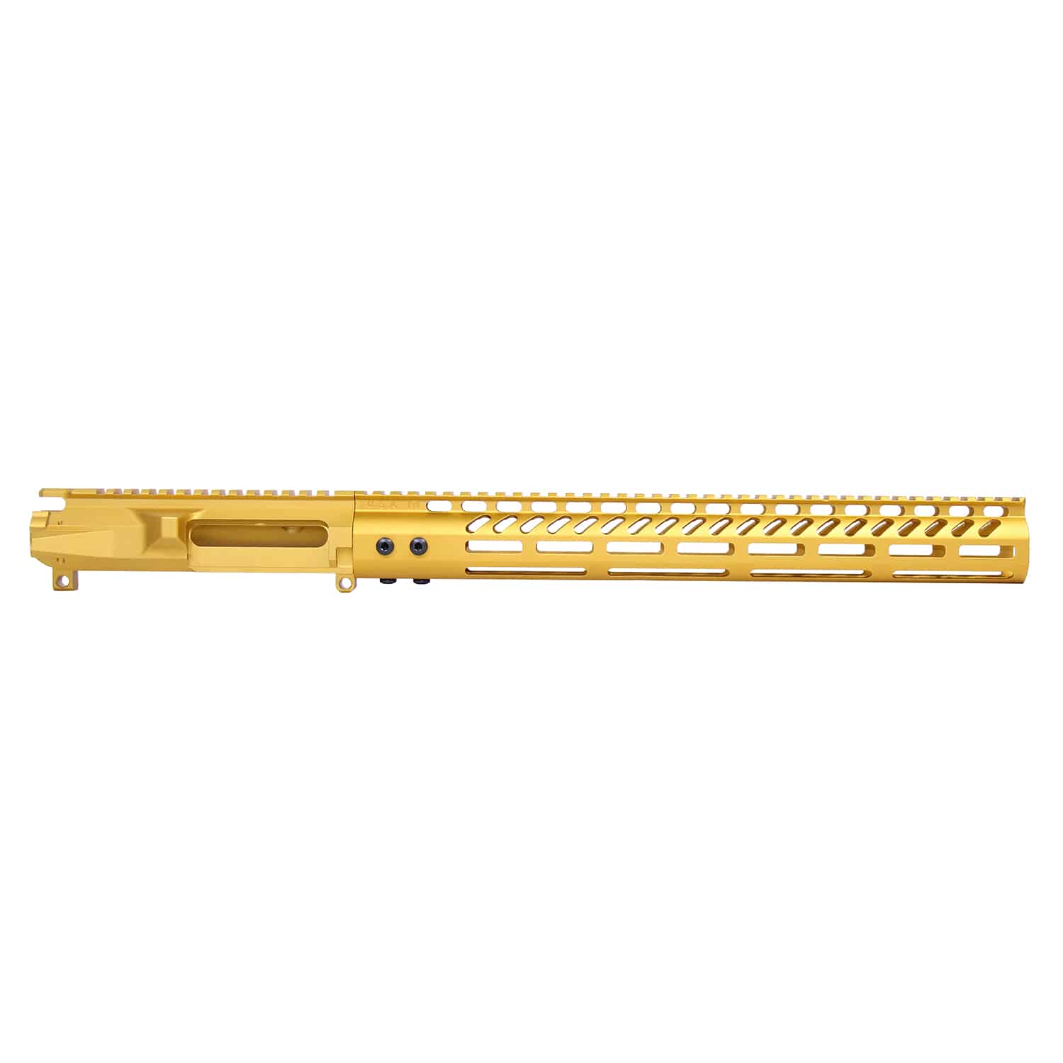 AR-15 Stripped Billet Upper Receiver & 15" Ultralight Series M-LOK Handguard Combo Set (Anodized Gold))
