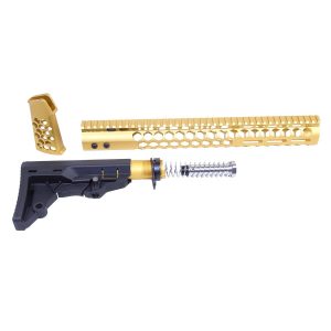 AR-15 "Honeycomb" Series Complete Furniture Set (Gen 2) (Anodized Gold)