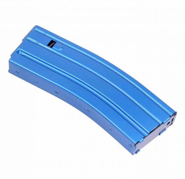 AR 5.56 Cal Aluminum 30 Rnd Mag With Anti-Tilt Follower (Anodized Blue)
