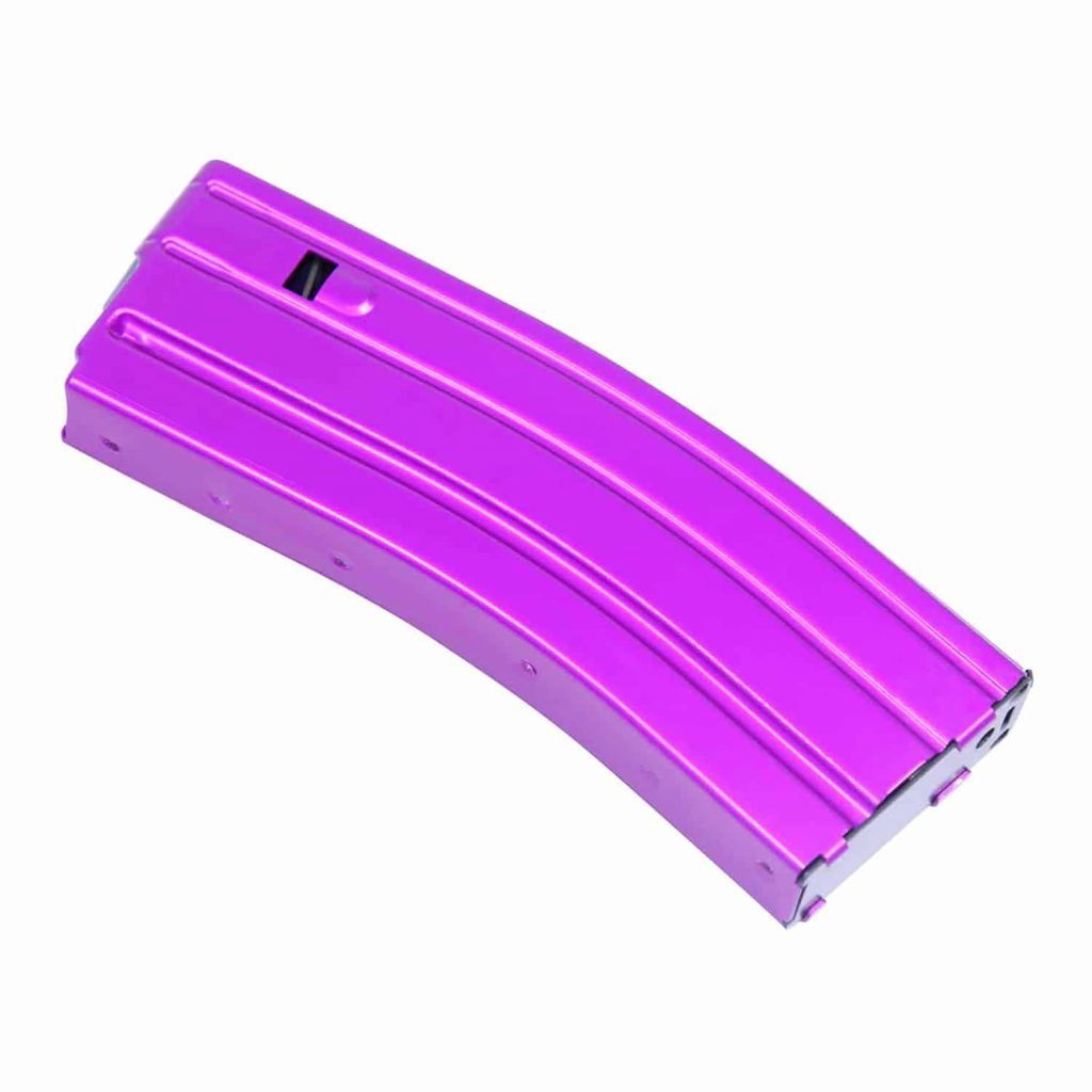 AR 5.56 Cal Aluminum 30 Rnd Mag With Anti-Tilt Follower (Anodized Purple)