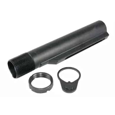 AR-15 Mil-Spec Buffer Tube With End Plate And Castle Nut