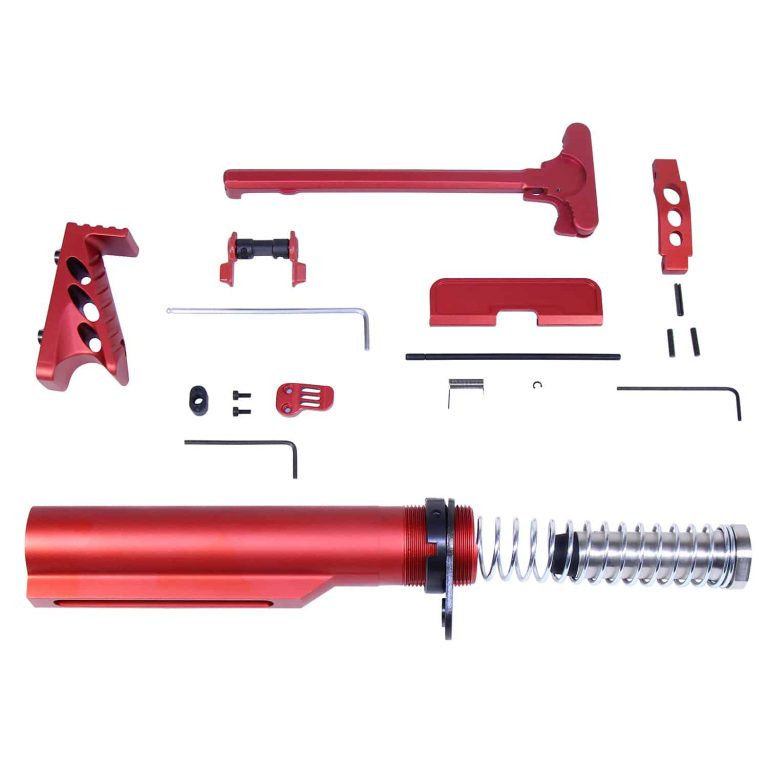 Guntec USA AR-15 Accessory Accent Kit (Anodized Red) - Tactical Transition