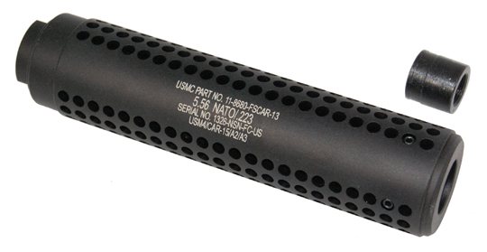 AR-15 Reverse Thread Slip Over Socom Style Fake Suppressor (Anodized Black)