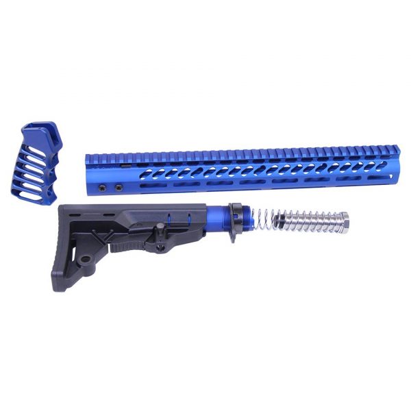 AR-15 Ultralight Series Complete Furniture Set (Anodized Blue)