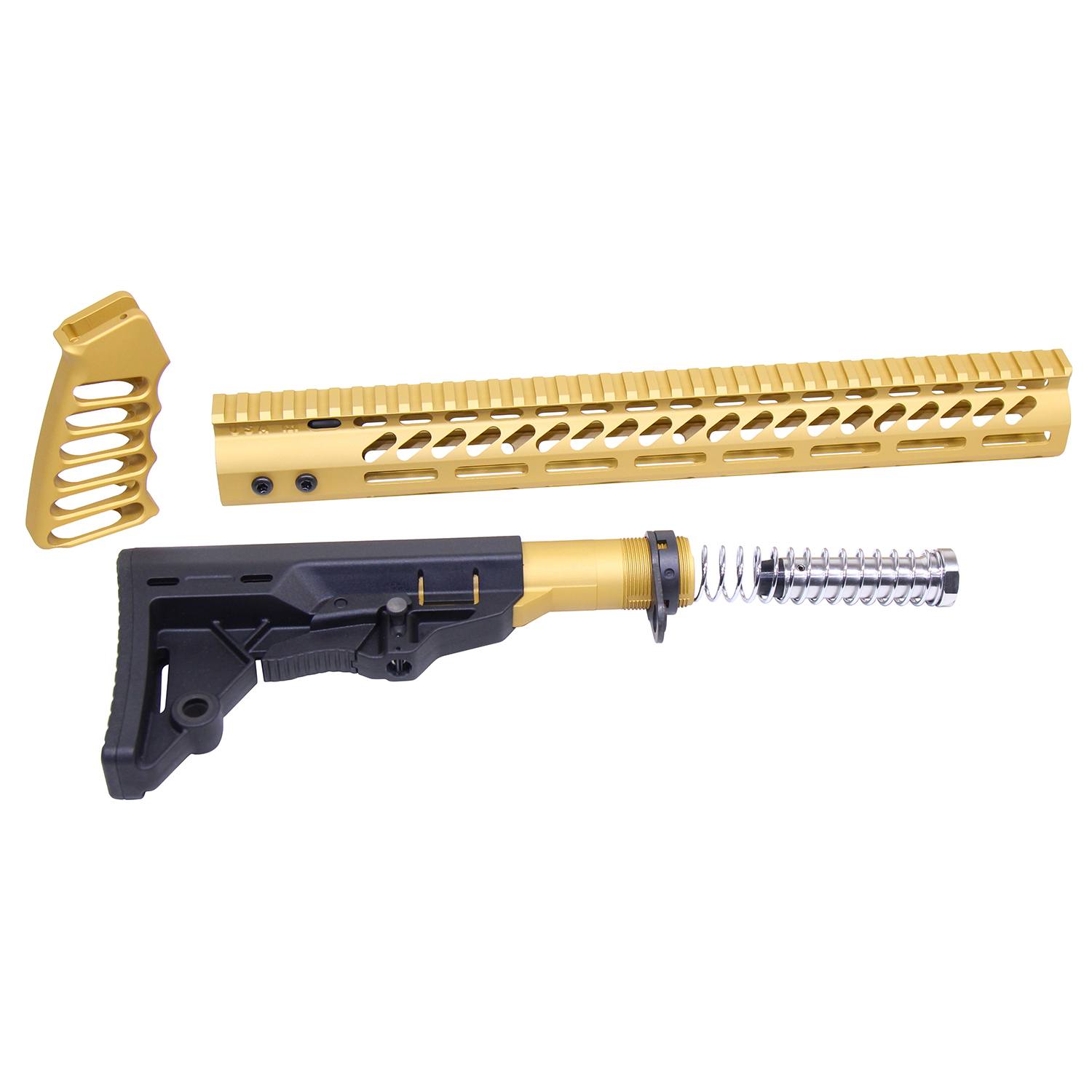 AR-15 Ultralight Series Complete Furniture Set (Anodized Gold)