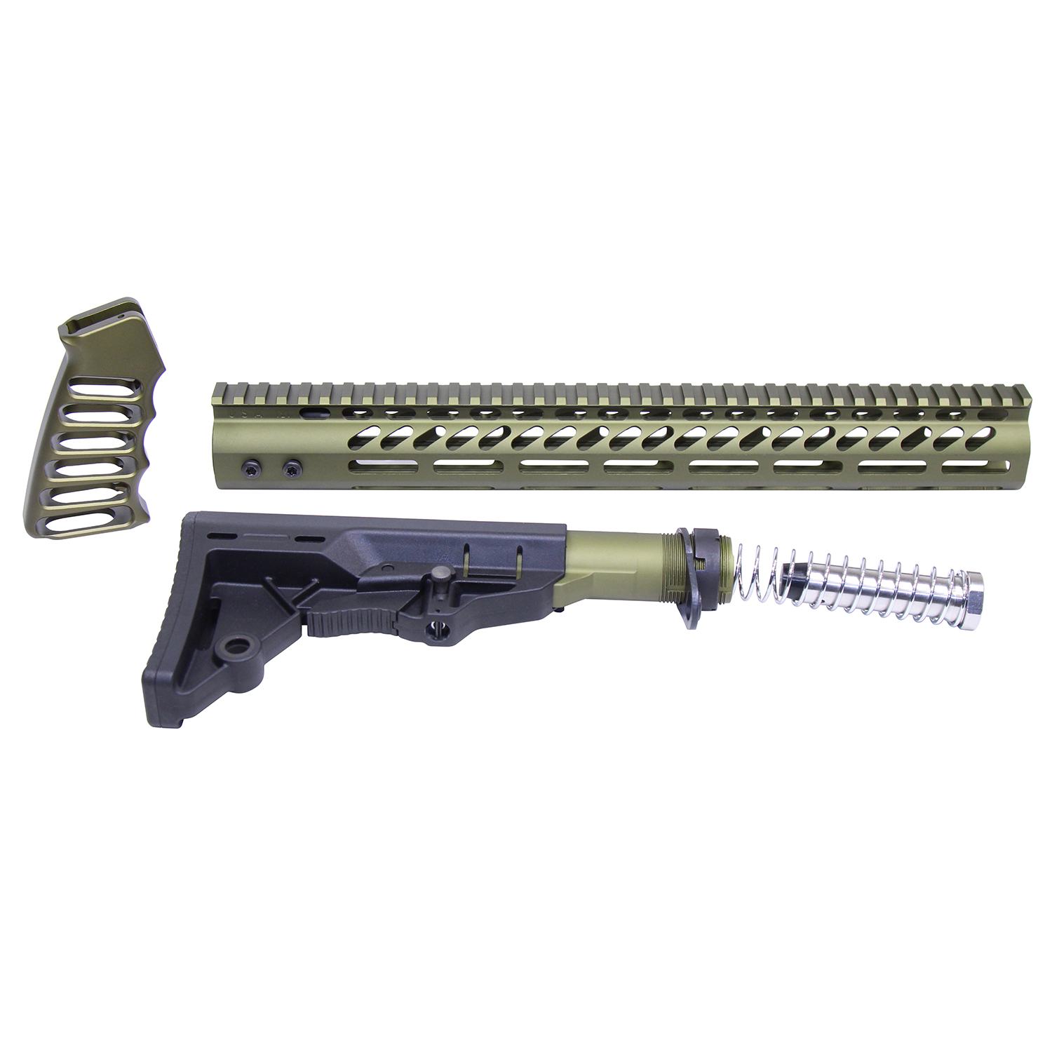 USA AR-15 Ultralight Series Complete Furniture Set (Anodized - Tactical
