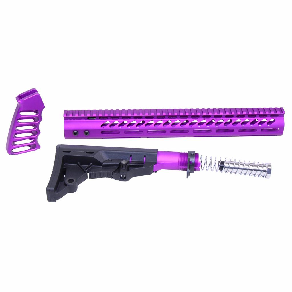 AR-15 Ultralight Series Complete Furniture Set (Anodized Purple)