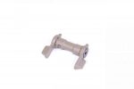 Metallic cylinder with wings, possibly a fastener or connector, photographed on a white background.
