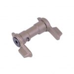 AR-15 Ambidextrous Safety, Flat Dark Earth, multi-degree short throw, cylindrical body, flanged extensions.
