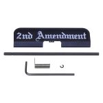 AR-15 dust cover with 2nd Amendment engraving, assembly tools included.