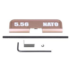 AR-15 5.56 NATO ejection port cover kit in anodized bronze.