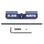 AR-15 Gen 3 Ejection Port Dust Cover with 5.56 NATO marking in Anodized Grey.
