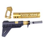 Guntec USA AR-15 Ultra Pistol Furniture Set in Anodized Gold.