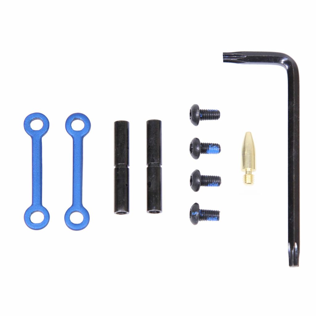 AR-15 Complete Blue Anodized Anti-Rotation Trigger Hammer Pin Set