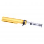 AR-15 Mil-Spec Buffer Tube Set in Anodized Gold against a white background.