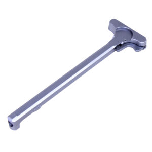 AR-15 anodized grey charging handle by Guntec USA, sleek and durable design.