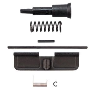 Exploded view of AR-15 upper receiver components including ejection port cover assembly.