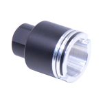 AR-15 Stubby Flash Can with Machined Finish, Compact Design.