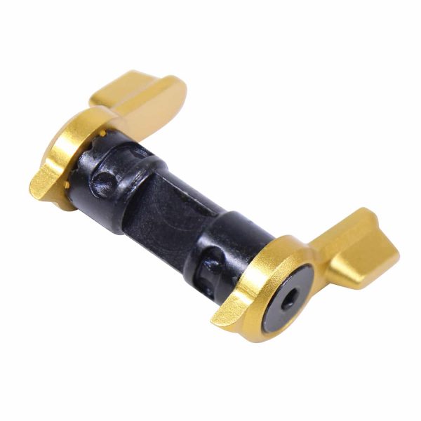 Gold Anodized AR-15 Ambi Safety, Precision Short Throw Design.