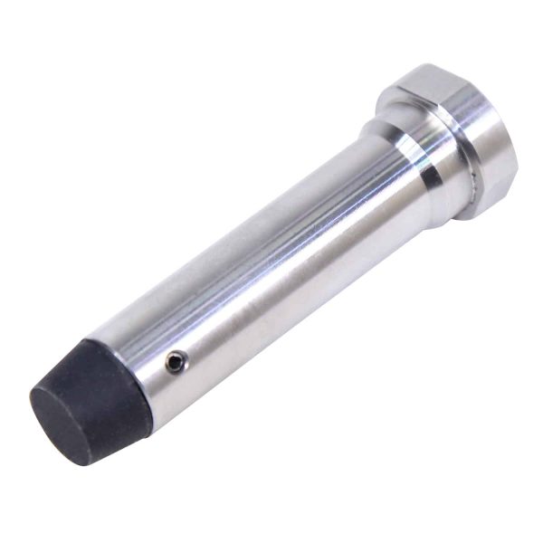 AR-15 stainless steel H2 heavy buffer with protective black tip and hex grip.