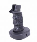 AR-15 tactical sniper grip with ergonomic design and textured surface for enhanced control.