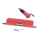 AR-15 Cerakote Red Upper Completion Kit with dust cover and forward assist.