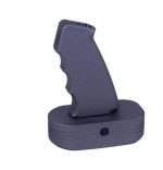 AR-15 Gen 2 Sniper Grip in tactical grey, displayed on a matching stand.
