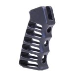 Guntec USA aluminum AR-15 pistol grip with skeletonized, rubberized design.