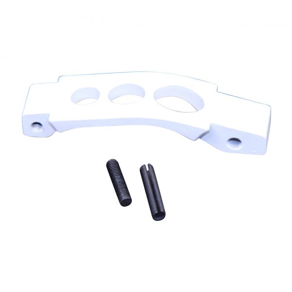 Arctic White AR-15 Enhanced Trigger Guard with securing pins.