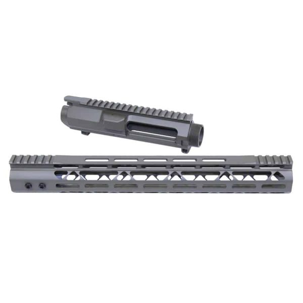 AR .308 Billet Upper Receiver with 15 Skeletonized M-LOK Handguard, OD Green.