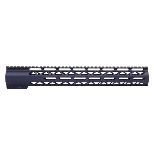 Guntec USA 15-inch black M-LOK free-floating handguard for .308 rifle with top rail.