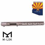 AR .308 billet upper receiver and 15 M-LOK handguard in flat dark earth finish.
