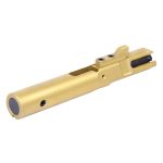 Gold Titanium Nitride coated AR 9mm bolt carrier group with precision machining.