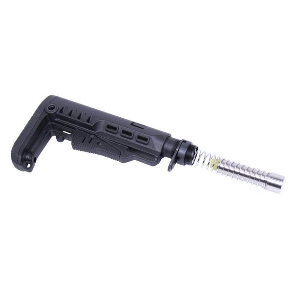 Guntec USA AR 9mm MCS tactical stock adapter with recoil buffer system.