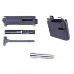 AR 9mm conversion kit parts laid out on white background.