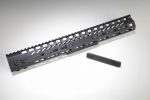 Guntec USA modern AR handguard with KeyMod system on white background.