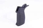 Matte black tactical AR-15 pistol grip with ergonomic design and textured polymer for enhanced control.