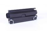 Guntec USA AR-style upper receiver with Picatinny rail on white background.