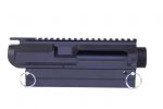 AR-style stripped upper receiver with Picatinny rail and matte black finish on white background.