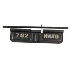 Close-up of AR-10 dust cover for 7.62 NATO, black with engraved markings.