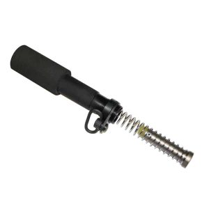 Black AR-15 pistol buffer tube assembly with spring, featuring a single-point sling adapter.