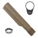 AR-15 buffer tube assembly in flat dark earth with endplate and sling mount.