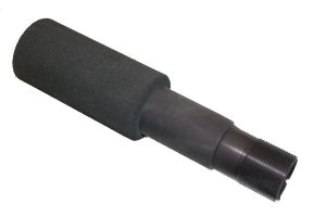 AR-15 Gen 1 buffer tube with foam sleeve and threaded attachment.