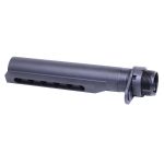 AR-15 Gen 2 metal buffer tube with ventilation slots and castle nut for firearm customization.