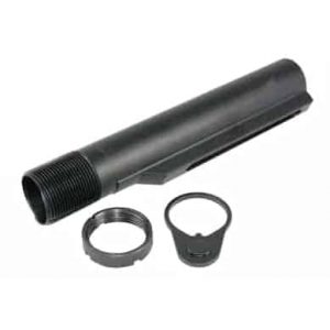 AR-15 Mil-Spec Buffer Tube Assembly Kit with Castle Nut and Sling End Plate.