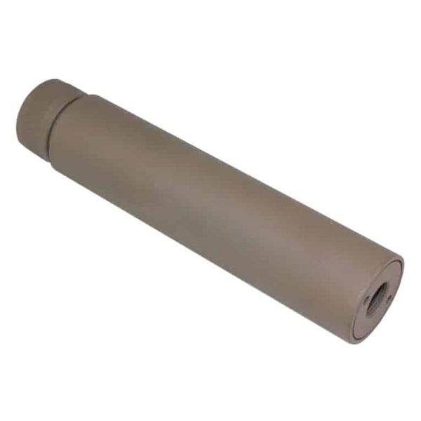 Matte Tan Fake Suppressor for AR-15 (.308 Cal), Tactical Aesthetic, Non-Functional Accessory.
